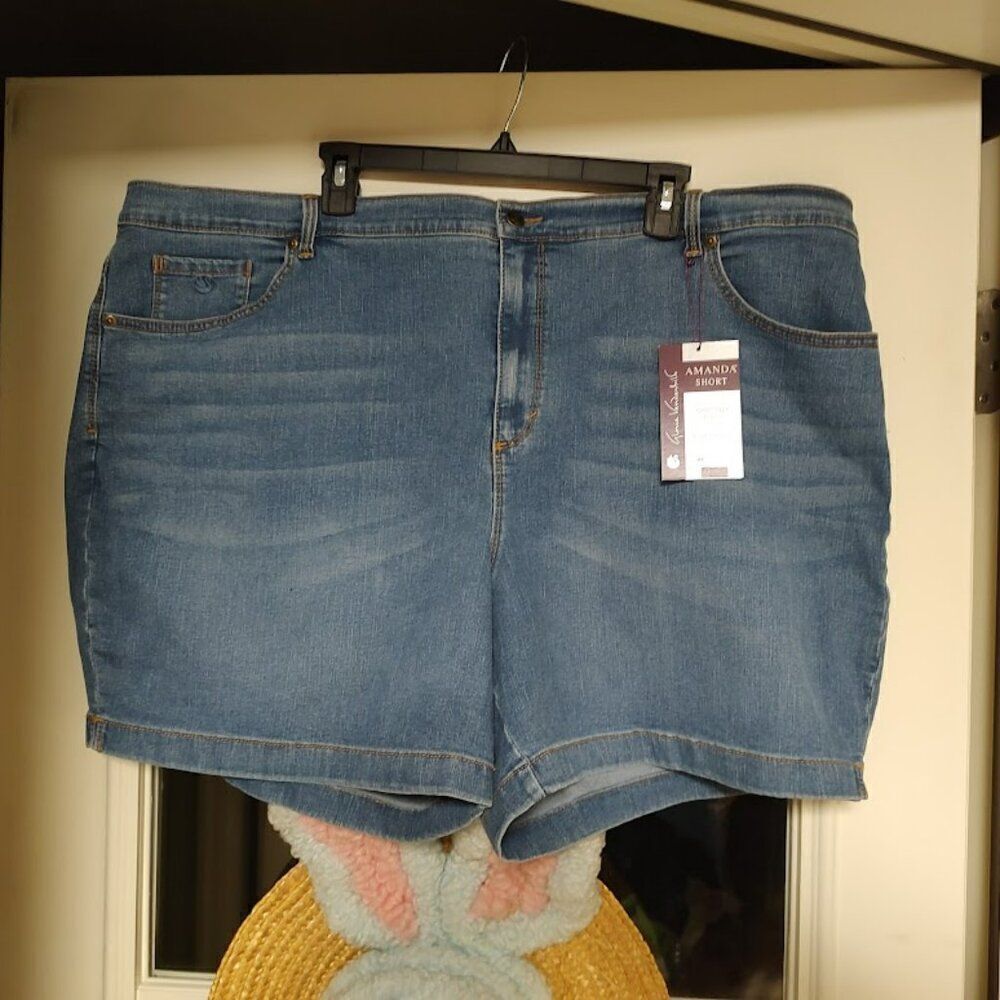 New Gloria Vanderbilt Amanda Short Flex Stretch Shorts Size Women's 24W Plus